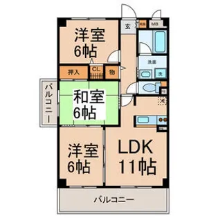 エトワール千代田【8階】の間取り