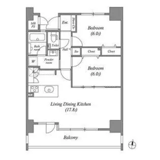 茶屋ヶ坂ライズ【9階】の間取り