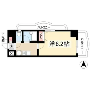 現代ハウス新栄【6階】の間取り