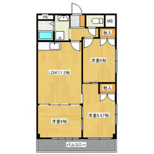 クラスレス八田【1階】の間取り