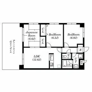 メープルパーク緑【1階】の間取り