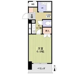 グランパス檀渓【3階】の間取り