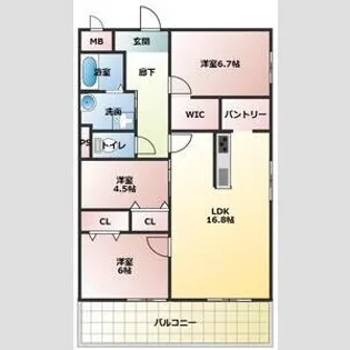 油屋ハイツ中野II【1階】の間取り