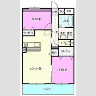 アンソレイエⅡ【2階】の間取り