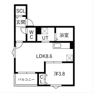DELA本陣通【203号室】の間取り