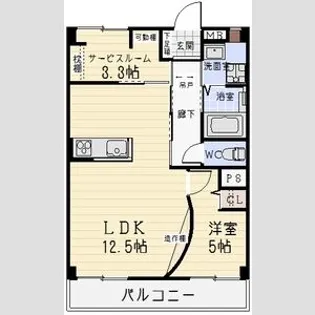 こだまハイツ【3階】の間取り