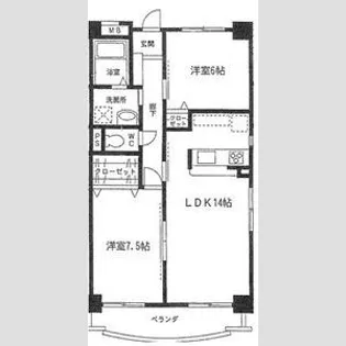 ハピネ音聞山【1階】の間取り