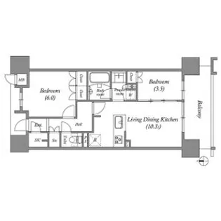 オーパスレジデンス名古屋ステーション【6階】の間取り