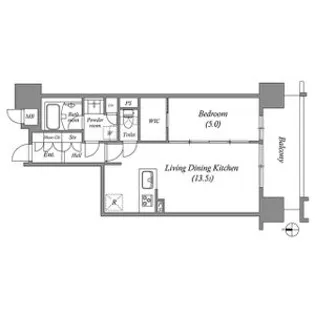 オーパスレジデンス名古屋ステーション【7階】の間取り
