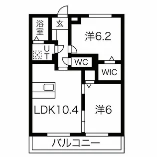 エトワール鳴尾【101号室】の間取り