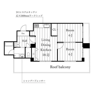 パークサイド市丘【502号室】の間取り