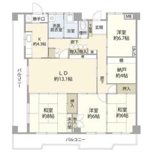 納屋橋マンションA棟【10階】の間取り