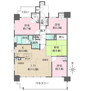 グランスイート新瑞橋【1001号室】の間取り