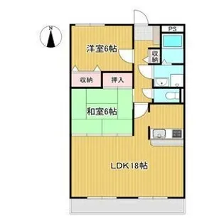 蜆橋ハイツ【402号室】の間取り