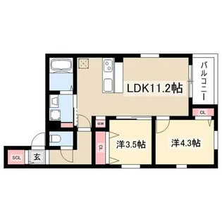 中川区八田本町アパート【303号室】の間取り