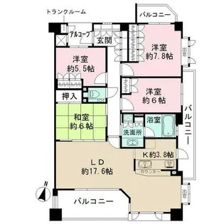 パークハウス一社【2階】の間取り