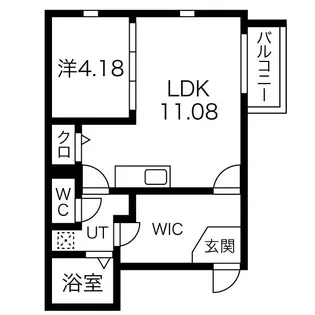 ilusion黒川【101号室】の間取り