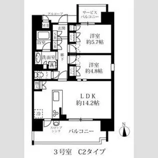 グランパセオ名駅那古野【13階】の間取り