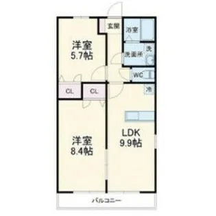 アウラガーデンA・B【1階】の間取り