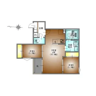 REGALEST WOOD TERRACE JOSHIN【3階】の間取り