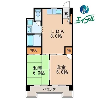 丸の内カジウラマンション【11階】の間取り