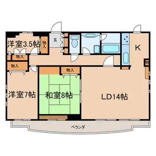 アムール虹ヶ丘【7階】の間取り