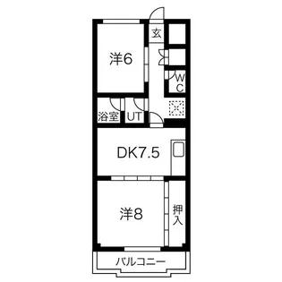 柵下マンション【402号室】の間取り