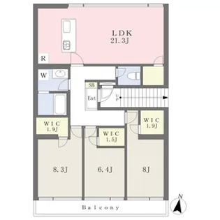 HARVEY RESIDENCE日和【B2号室】の間取り
