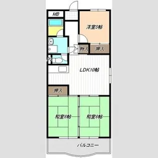 油屋ハイツ中野【4階】の間取り