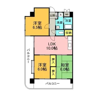 鶴陽明ハイツ【603号室】の間取り