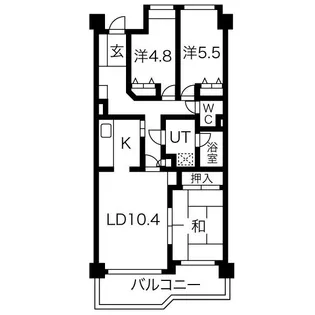 エクセレンス志賀本通【4階】の間取り