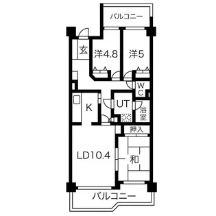 エクセレンス志賀本通【5階】の間取り