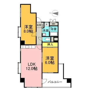 鶴陽明ハイツ【4階】の間取り
