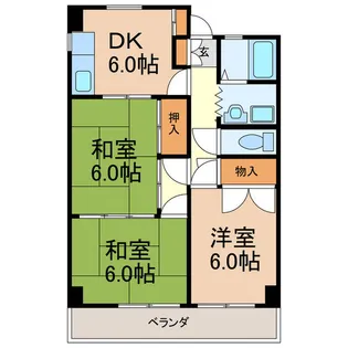 エスポアール池上台【303号室】の間取り