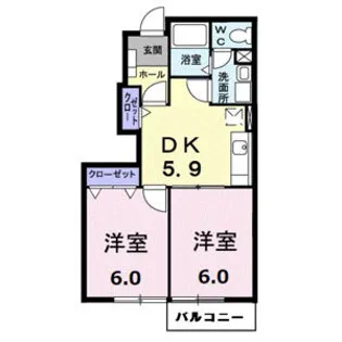 ドミールシャルマン【1階】の間取り