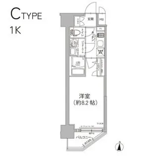 エスリード泉プレステージ【6階】の間取り