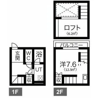 ミッドエステート中村【D号室】の間取り