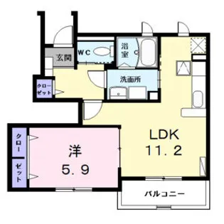 トロワ ブリランⅠ【1階】の間取り