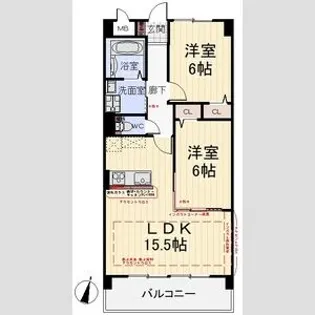 キャピタルシティ苗田【3階】の間取り