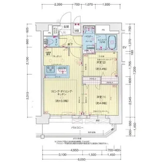 プレリス浅間町フォルテラ【1403号室】の間取り