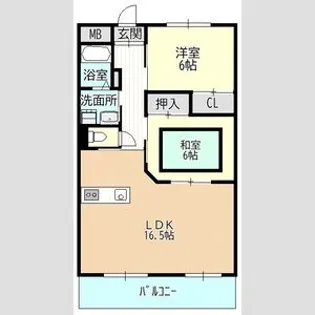 リバーステージもりやま【1階】の間取り