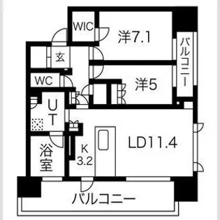 ローレルアイ泉【603号室】の間取り