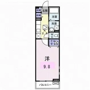ル・シェモア【1階】の間取り