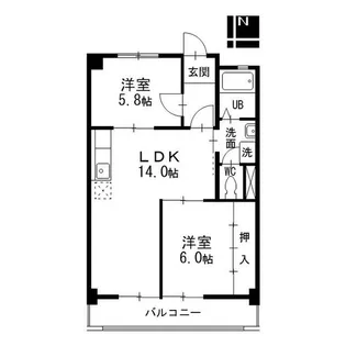 第2ヒルハイツ桃山【2階】の間取り
