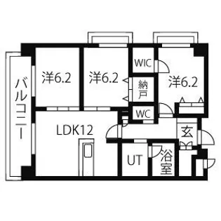 グランヴェル西山2号館【3階】の間取り
