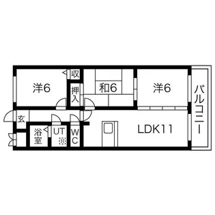 レンダイスクウォッタ【3階】の間取り