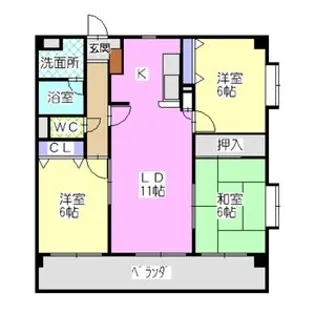 エアーシャトー六田【5階】の間取り