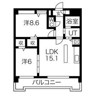 ピオーネ覚王山【303号室】の間取り