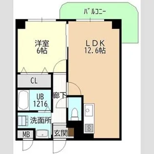 グロウヒルズ新守【2階】の間取り