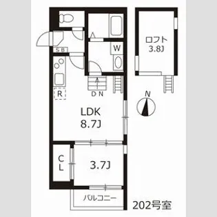 ハーモニーテラス円明町【2階】の間取り